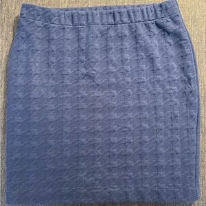 Ann Taylor Factory Navy Blue Houndstooth Textured Skirt